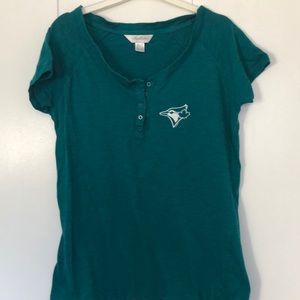 Blue Jays dark teal Henley shirt